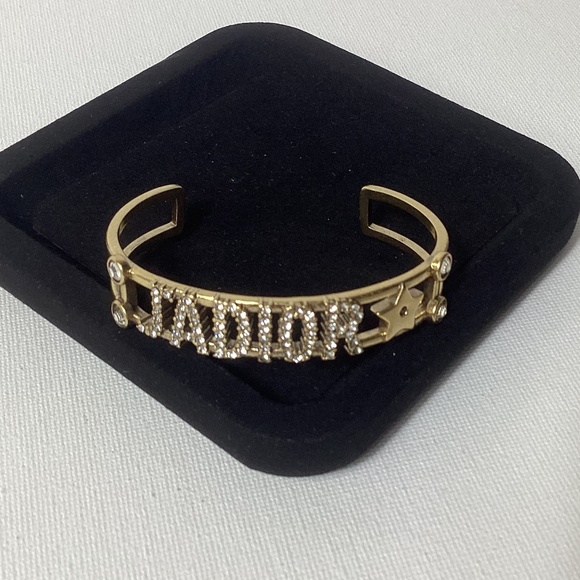 Dior J’ADIOR Gold and Crystal Cuff Bangle Bracelet - Picture 1 of 4